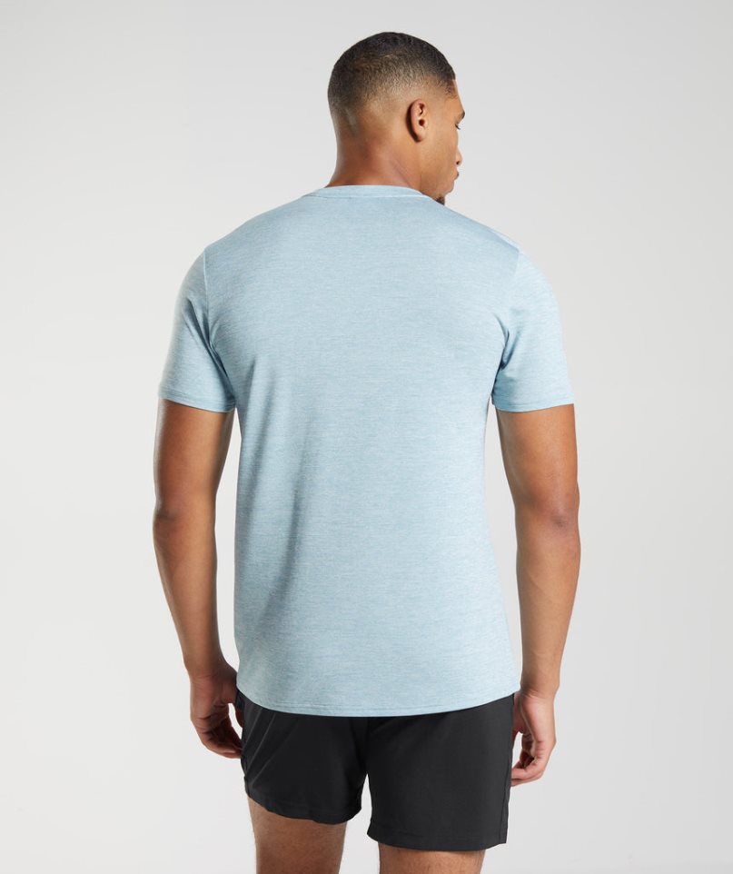 Men's Gymshark Arrival T-Shirts Light Blue | CA D78A65